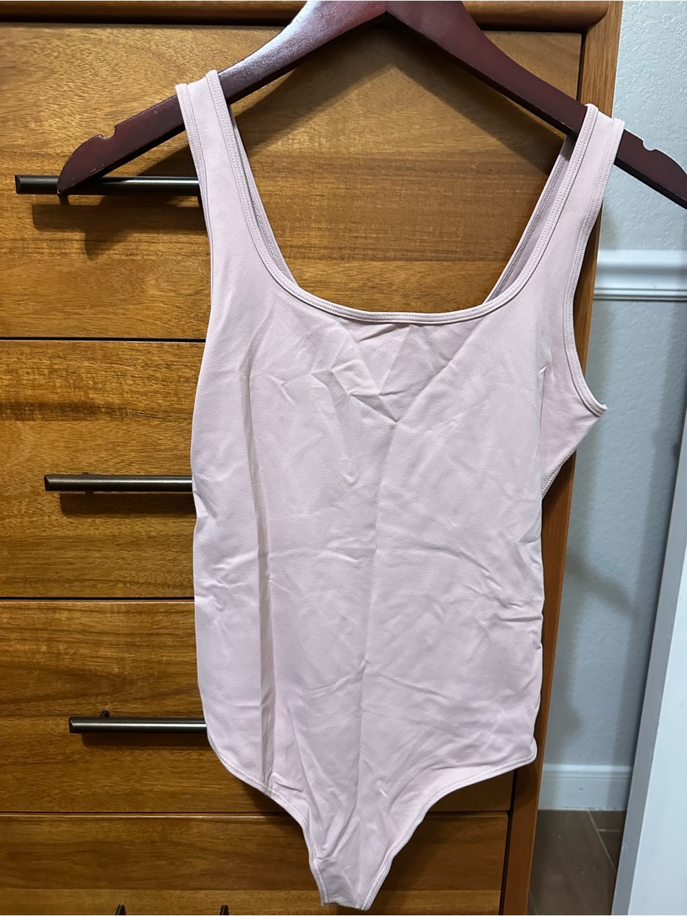 Abercrombie & Fitch Light Pink Scoop Neck Tank Bodysuit